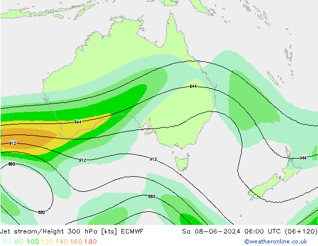 Prąd strumieniowy ECMWF so. 08.06.2024 06 UTC