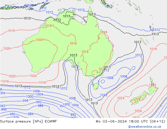 Surface pressure ECMWF Mo 03.06.2024 18 UTC