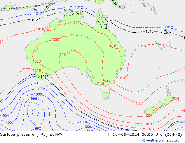 Yer basıncı ECMWF Per 06.06.2024 06 UTC