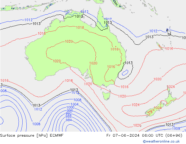 Surface pressure ECMWF Fr 07.06.2024 06 UTC