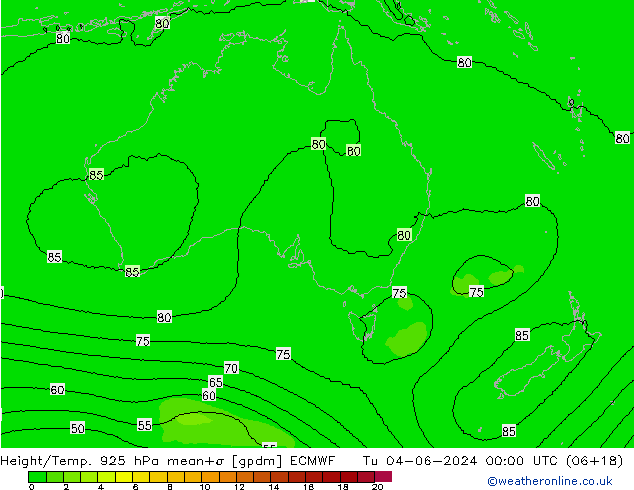 Height/Temp. 925 hPa ECMWF Ter 04.06.2024 00 UTC