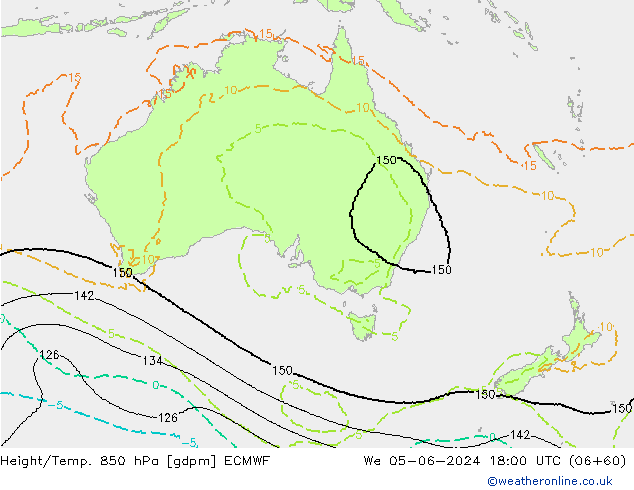 Height/Temp. 850 hPa ECMWF  05.06.2024 18 UTC