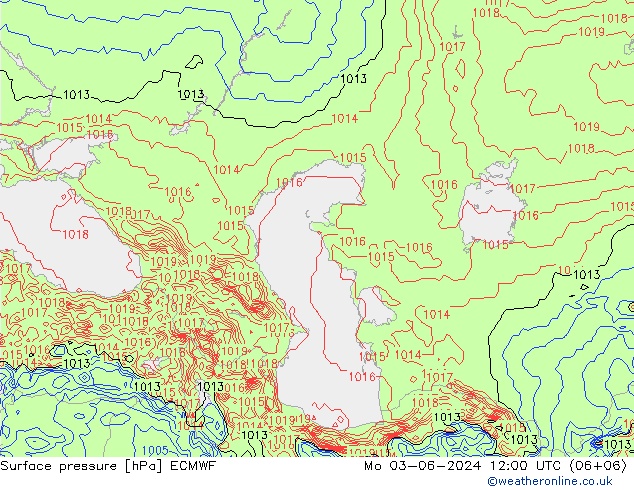 приземное давление ECMWF пн 03.06.2024 12 UTC