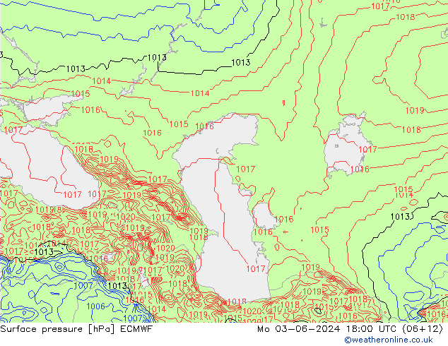 Surface pressure ECMWF Mo 03.06.2024 18 UTC