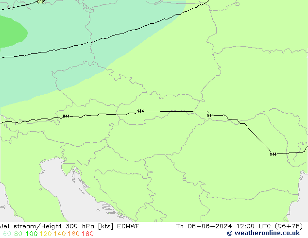 Jet stream/Height 300 hPa ECMWF Th 06.06.2024 12 UTC