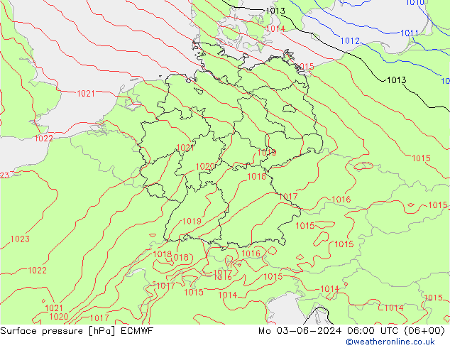 Bodendruck ECMWF Mo 03.06.2024 06 UTC