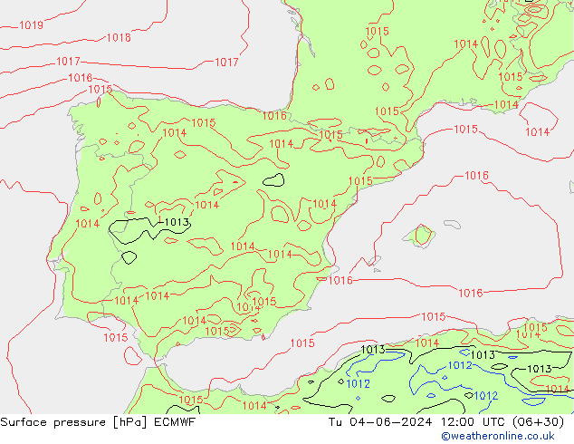 приземное давление ECMWF вт 04.06.2024 12 UTC