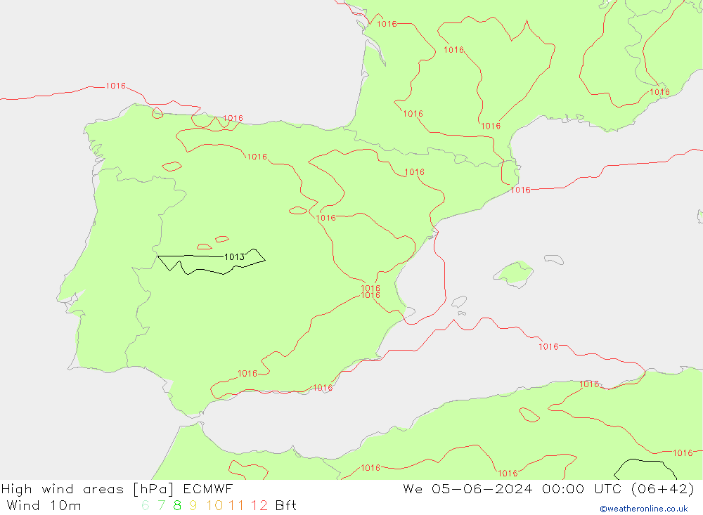 High wind areas ECMWF ср 05.06.2024 00 UTC