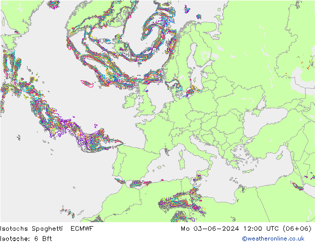 Isotachen Spaghetti ECMWF ma 03.06.2024 12 UTC