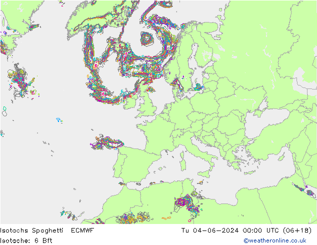 Isotachs Spaghetti ECMWF  04.06.2024 00 UTC