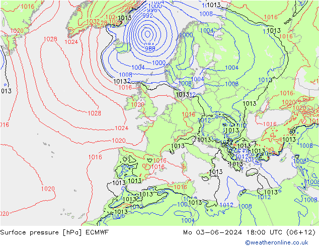 pression de l'air ECMWF lun 03.06.2024 18 UTC