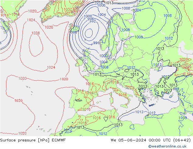 приземное давление ECMWF ср 05.06.2024 00 UTC