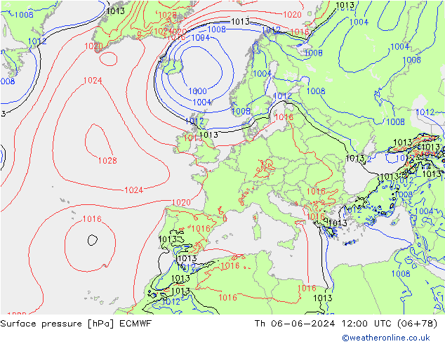 pression de l'air ECMWF jeu 06.06.2024 12 UTC