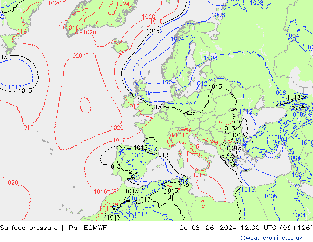 приземное давление ECMWF сб 08.06.2024 12 UTC