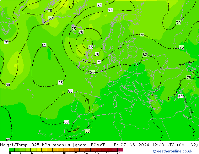 Height/Temp. 925 hPa ECMWF ven 07.06.2024 12 UTC