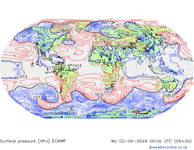 ciśnienie ECMWF pon. 03.06.2024 06 UTC