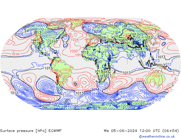 pressão do solo ECMWF Qua 05.06.2024 12 UTC