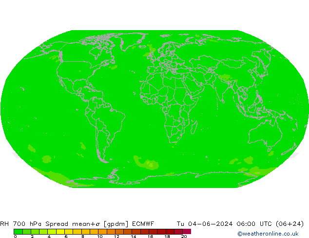 RH 700 hPa Spread ECMWF Tu 04.06.2024 06 UTC
