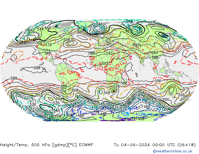 Yükseklik/Sıc. 500 hPa ECMWF Sa 04.06.2024 00 UTC