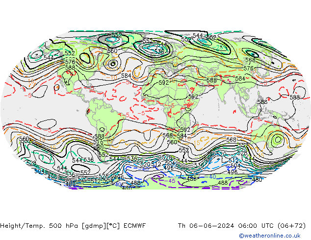 Height/Temp. 500 hPa ECMWF Th 06.06.2024 06 UTC