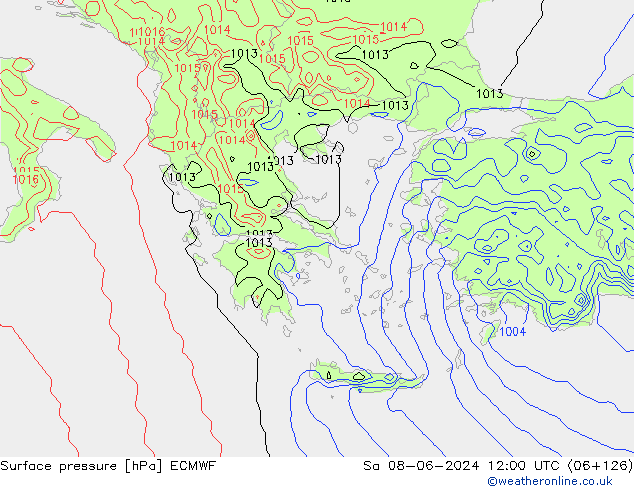 приземное давление ECMWF сб 08.06.2024 12 UTC