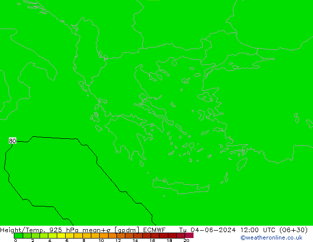 Height/Temp. 925 гПа ECMWF вт 04.06.2024 12 UTC