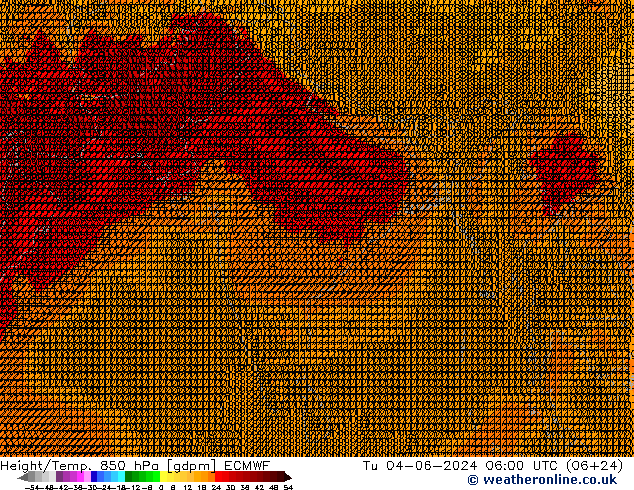 Height/Temp. 850 hPa ECMWF Tu 04.06.2024 06 UTC