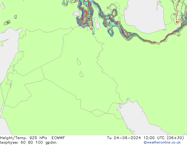 Height/Temp. 925 hPa ECMWF mar 04.06.2024 12 UTC