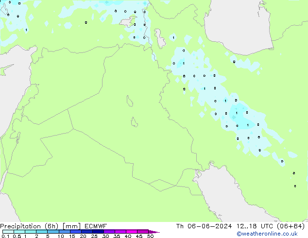 осадки (6h) ECMWF чт 06.06.2024 18 UTC