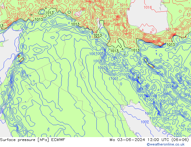 Yer basıncı ECMWF Pzt 03.06.2024 12 UTC