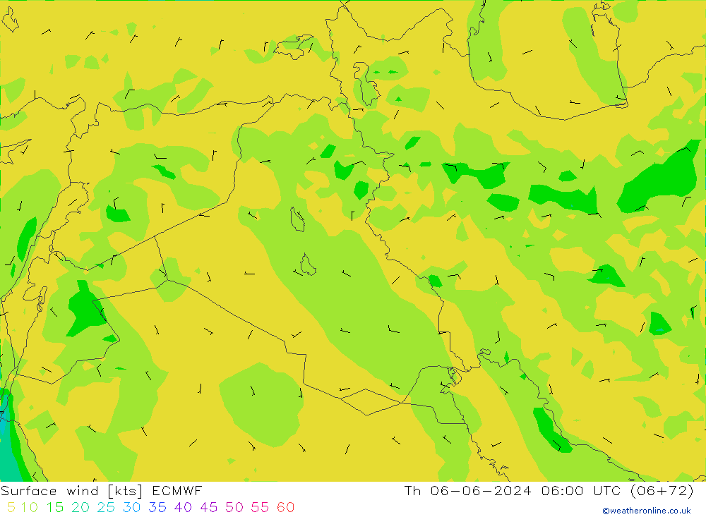 Bodenwind ECMWF Do 06.06.2024 06 UTC