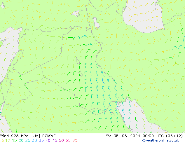 Wind 925 hPa ECMWF St 05.06.2024 00 UTC