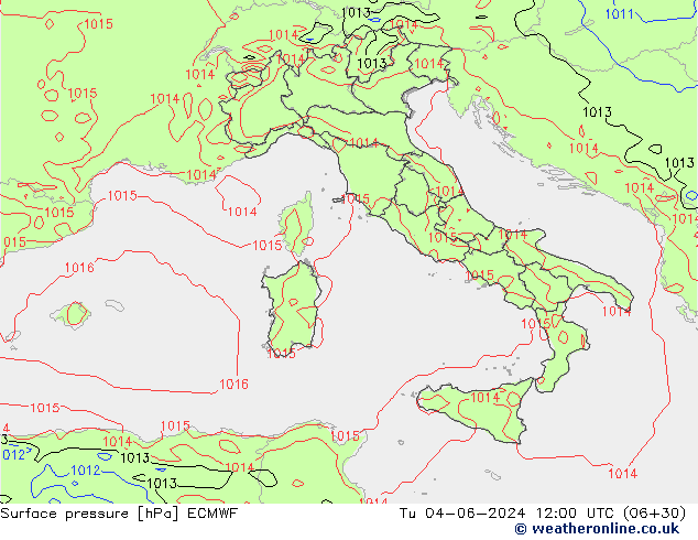 ciśnienie ECMWF wto. 04.06.2024 12 UTC