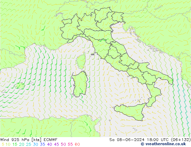 Wind 925 hPa ECMWF Sa 08.06.2024 18 UTC