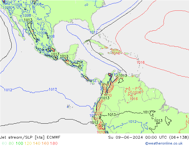 Courant-jet ECMWF dim 09.06.2024 00 UTC