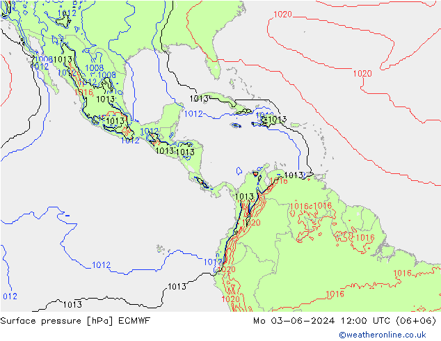 Pressione al suolo ECMWF lun 03.06.2024 12 UTC