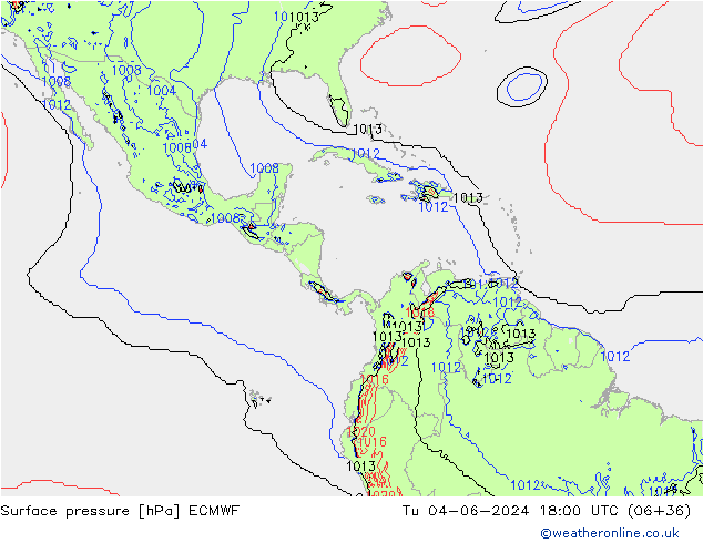 pression de l'air ECMWF mar 04.06.2024 18 UTC