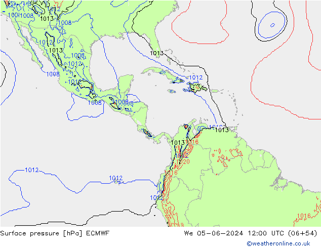 приземное давление ECMWF ср 05.06.2024 12 UTC