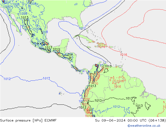 Yer basıncı ECMWF Paz 09.06.2024 00 UTC