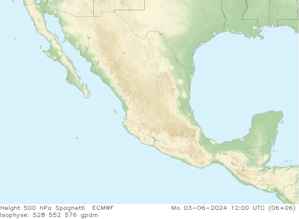 Height 500 hPa Spaghetti ECMWF Mo 03.06.2024 12 UTC