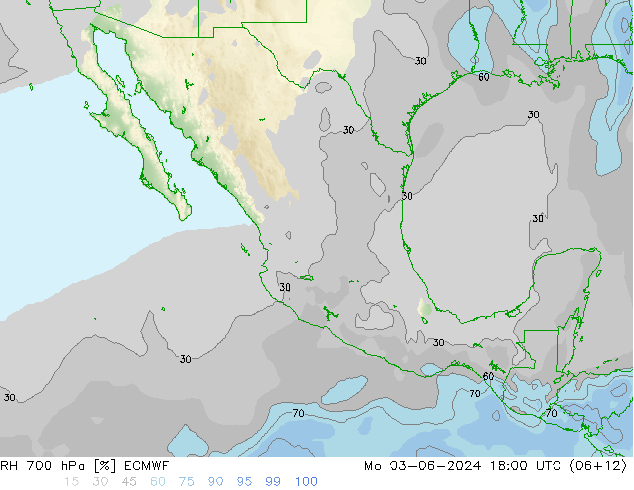 RH 700 hPa ECMWF Mo 03.06.2024 18 UTC