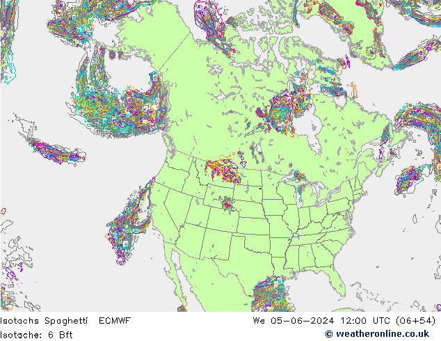 Isotachs Spaghetti ECMWF  05.06.2024 12 UTC