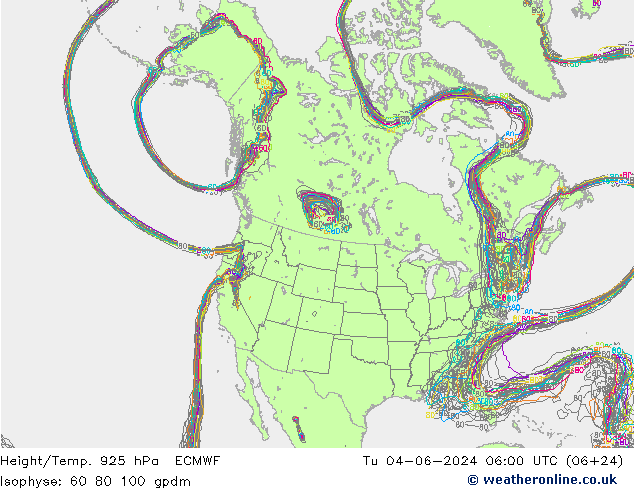 Hoogte/Temp. 925 hPa ECMWF di 04.06.2024 06 UTC