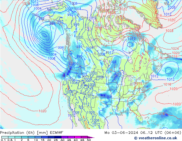 Nied. akkumuliert (6Std) ECMWF Mo 03.06.2024 12 UTC