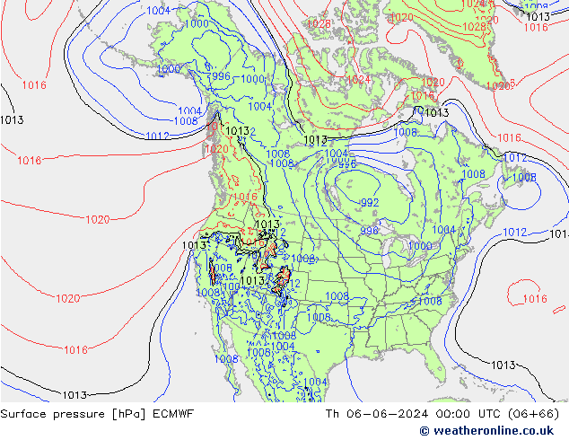 приземное давление ECMWF чт 06.06.2024 00 UTC