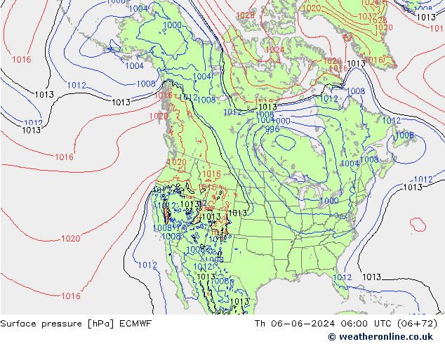 Bodendruck ECMWF Do 06.06.2024 06 UTC