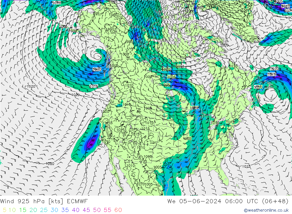 Wind 925 hPa ECMWF We 05.06.2024 06 UTC