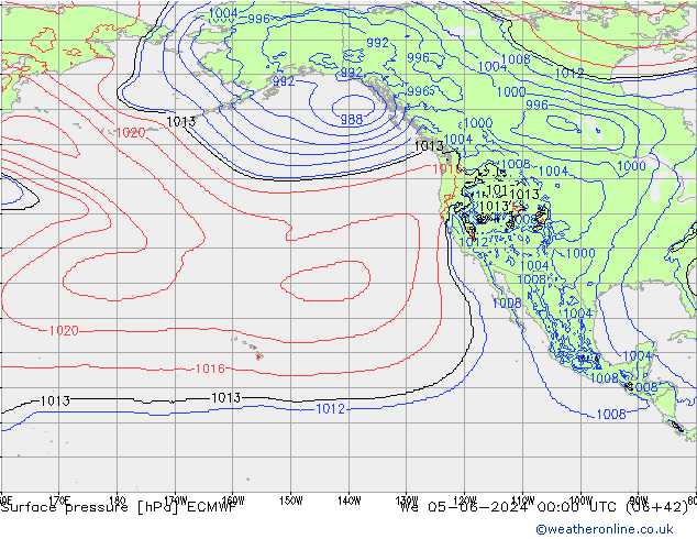 Surface pressure ECMWF We 05.06.2024 00 UTC