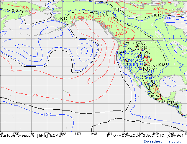 Luchtdruk (Grond) ECMWF vr 07.06.2024 06 UTC