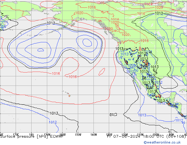 pressão do solo ECMWF Sex 07.06.2024 18 UTC